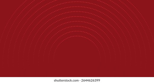 Coleção de círculos concêntricos vermelhos. Coleção de ondas sonoras radiais ou anéis sonares. Pacote de símbolos de ícone de radar, alvos, linhas tracejadas, halftones.vetor illustration.modern.