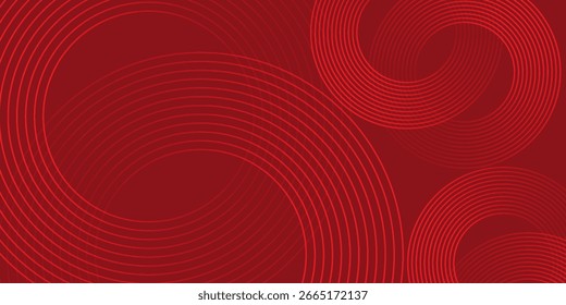 Collection of red concentric circles. Collection of radial sound wave or sonar rings. Pack of radar icon symbols, targets, dashed lines, halftones.