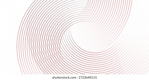 Coleção de círculos concêntricos vermelhos. Coleção de ondas sonoras radiais ou anéis sonares. Pacote de símbolos de ícones de radar, alvos, linhas tracejadas, meios-tons.