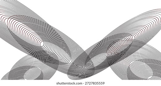 Coleção de círculos concêntricos vermelhos. Coleção de ondas sonoras radiais ou anéis sonares. Pacote de símbolos de ícones de radar, alvos, linhas tracejadas, meios-tons.