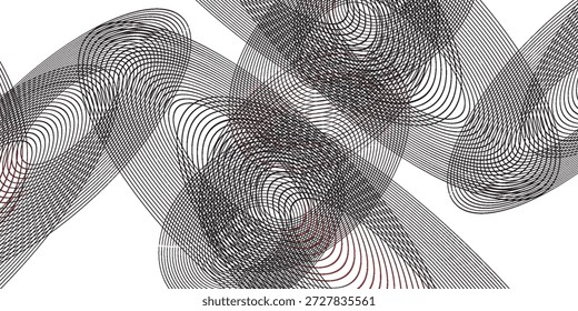Colección de círculos concéntricos rojos. Colección de ondas sonoras radiales o anillos de sonar. Paquete de símbolos de iconos de radar, objetivos, líneas discontinuas, medios tonos, moderno.