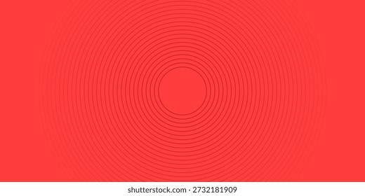 Colección de círculos concéntricos rojos. Colección de ondas sonoras radiales o anillos de sonar. Paquete de símbolos de iconos de radar, objetivos, líneas discontinuas, medios tonos.