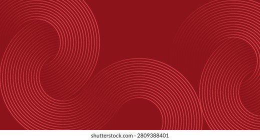 Collection of red concentric circles. Collection of radial sound wave or sonar rings. Pack of radar icon symbols, targets, dashed lines, halftones.
