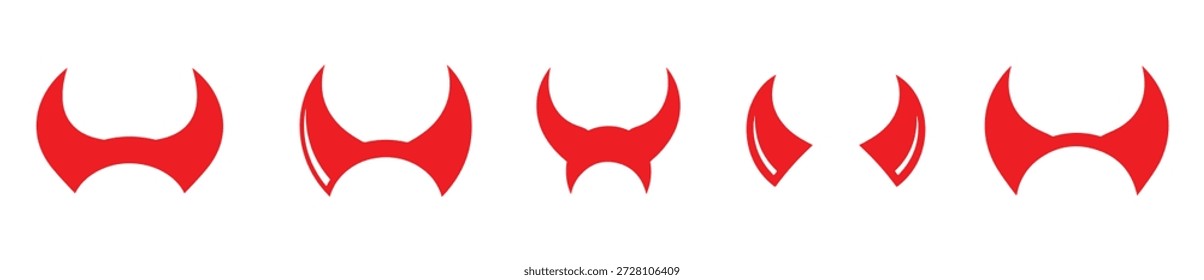 A collection of red devil horn shapes.