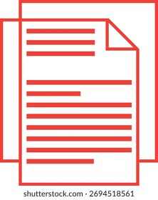 Uma coleção de ícones e símbolos vermelhos da página do documento adequados para projetos de design gráfico e interfaces do usuário.
