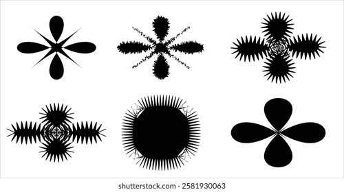 Collection of Red Geometric and Decorative Shapes Art