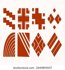 Collection of Red Geometric Shapes