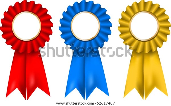 Collection Red Gold Blue Rosettes Stock Vector (Royalty Free) 62617489