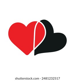 Collection of red heart icons,Hand drawn hearts.Vector set symbol icon,illustration graphic design. 