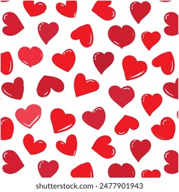 Collection of  red heart illustration pattern,Hand drawn hearts.Vector symbol icon set.black and white.illustration design.