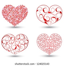 Collection of red hearts