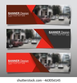 Collection red horizontal business banner set vector templates. clean modern geometric abstract background layout for website design. simple creative cover header. in rectangle