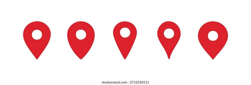Collection of Red Map Location Pin Icons