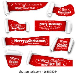 Collection of red paper with Christmas text