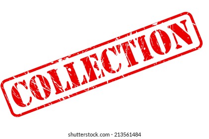 Collection red stamp text on white