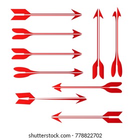 collection of red style arrow icon sign logo illustration vector