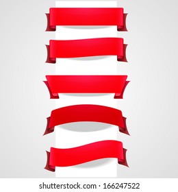  Collection of red tape banners for your design