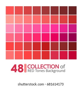 A collection of Red tones on white background. Vector