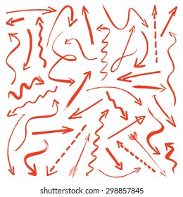 Collection of red vector arrows