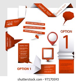 Collection of red Vector web elements