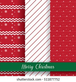 Collection of red and white Christmas patterns