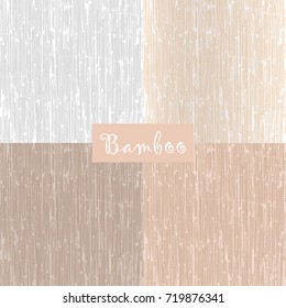 Collection of Reed Bamboo or Old Wood textures. Japanese style patterns. Vector