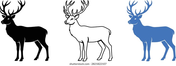 Collection regal stag deer