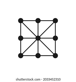 a collection of related lines forms a box with a small circle inside