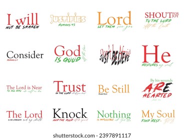 Collection of Religious Quotes, Christian Bible Verses, Faith Bundle Scriptures, Religious Sayings