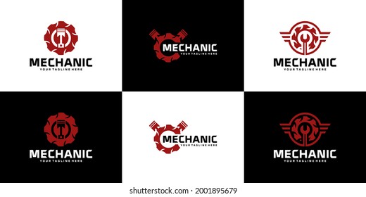 Collection, Repair Logo, Motorcycle And Car Repair Shop