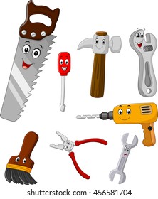 Collection of repair tool cartoon