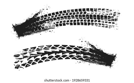 Collection of repeatable tire prints. Vector illustration.