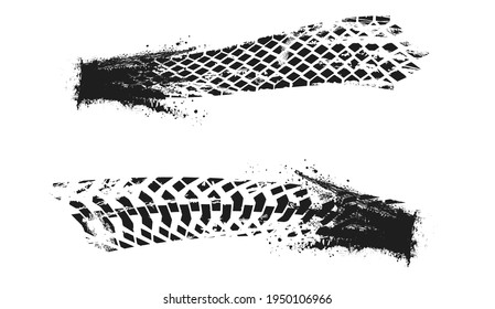 Collection of repeatable tire prints. Vector illustration.