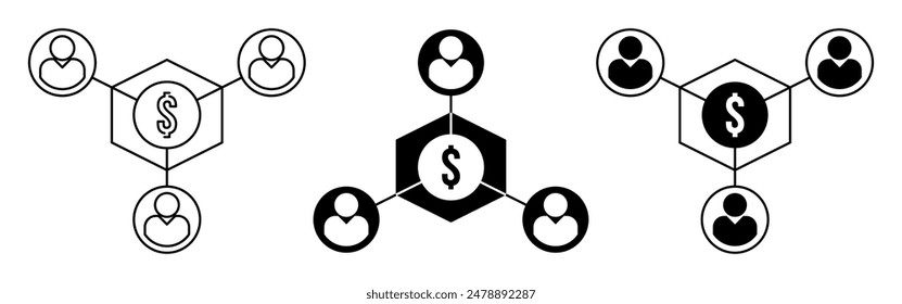 collection of reseller icons, marketing symbols. design isolated on white background