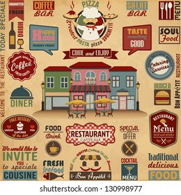 Collection of Restaurant  Design Elements.Vector Illustration