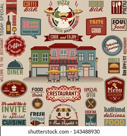 Collection of Restaurant Design Elements.Vector Illustration