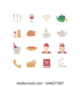 COLLECTION OF RESTAURANT FLAT ICONS