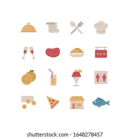 COLLECTION OF RESTAURANT FLAT ICONS