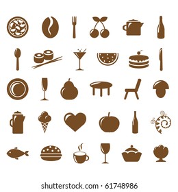 Collection Restaurant Icons, Vector Illustration