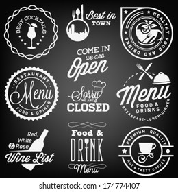 Collection of Restaurant Menu Design Elements in Vintage Style