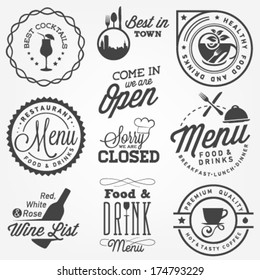 Collection of Restaurant Menu Design Elements in Vintage Style