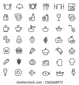 Collection of restaurant thin line icons