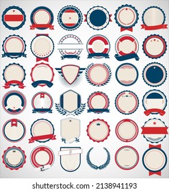 Collection of retro badges and labels