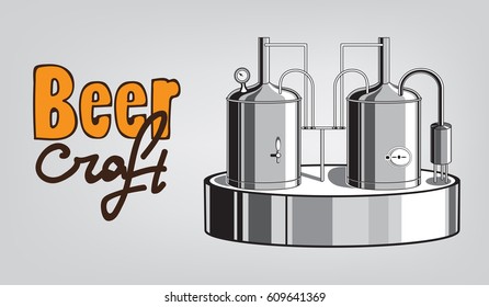 Collection of retro beer emblems, badges, stickers