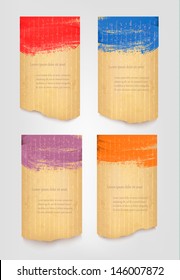 Collection of retro cardboard banners. Vector