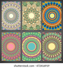 Collection retro cards.  Business card collection, delicate floral pattern. Vector background. Card or invitation. Vintage decorative elements. Hand drawn background.
