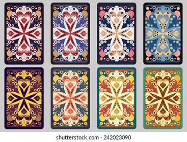 Collection retro cards. Ethnic backgrounds. Card of invitation. Vintage design elements