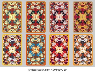 Collection retro cards. Ethnic backgrounds. Card of invitation. Vintage design elements
