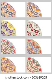 Collection retro cards. Ethnic backgrounds. Card of invitation. Vintage design elements