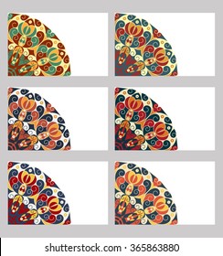Collection retro cards. Ethnic backgrounds. Card of invitation. Vintage design elements